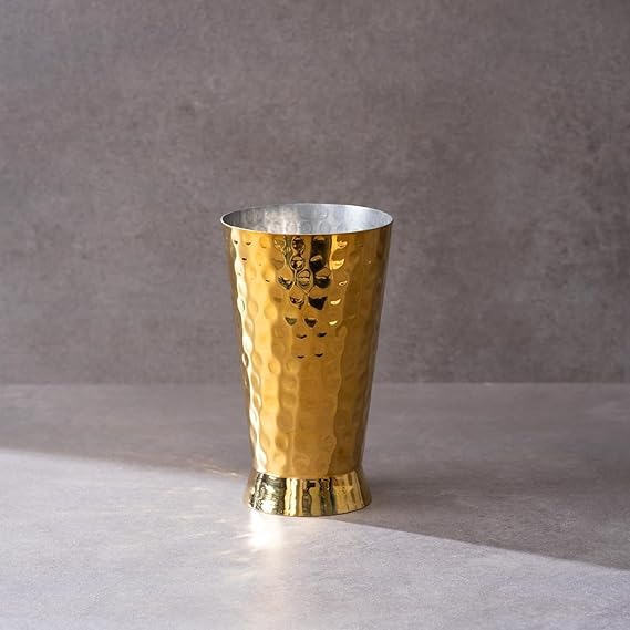 ZEENAT X Brass Glass (Small) / Serving Water Glasses Serveware | Anti Rust. (Small)