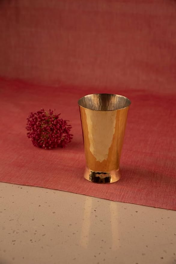 ZEENAT X Brass Glass (Small) / Serving Water Glasses Serveware | Anti Rust. (Small)