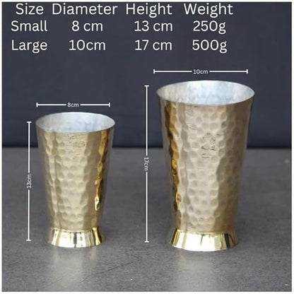 ZEENAT X Brass Glass (Small) / Serving Water Glasses Serveware | Anti Rust. (Small)