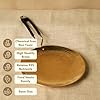 ZEENAT X Brass Roti Tawa - Teflon-Free, Non-Toxic Roti Tawa with PVC Handle - Pure Pital Brass Flat Pan for Chapati, Paratha & Healthy Cooking